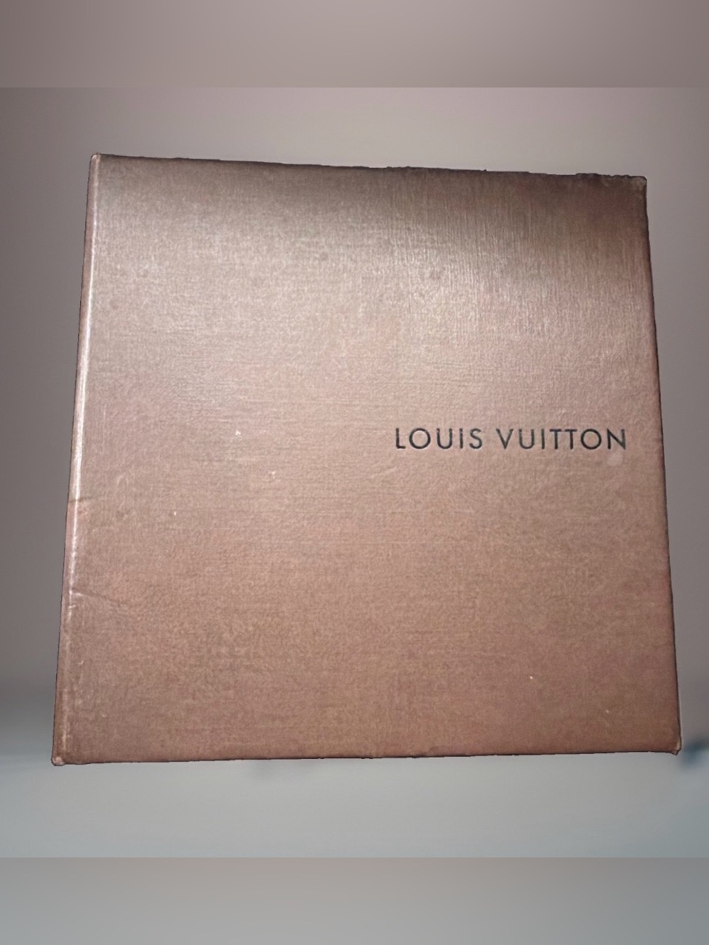 Authentic Louis Vuitton Brown/Crean 5.25x 3” Drawer Box with Leather Pull Tab
